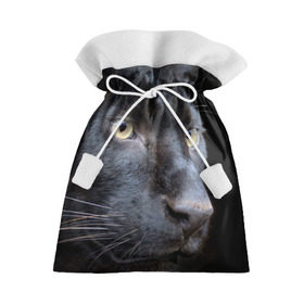 Подарочный 3D мешок с принтом Черная пантера в Петрозаводске, 100% полиэстер | Размер: 29*39 см | животные | кис | киска | кот | котенок | котик | кошечка | кошка | пантера | рысь | тигр | хищник