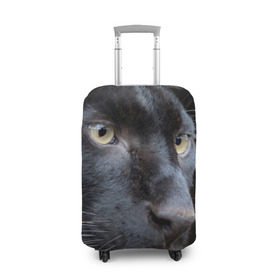 Чехол для чемодана 3D с принтом Черная пантера в Петрозаводске, 86% полиэфир, 14% спандекс | двустороннее нанесение принта, прорези для ручек и колес | Тематика изображения на принте: животные | кис | киска | кот | котенок | котик | кошечка | кошка | пантера | рысь | тигр | хищник