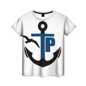 Женская футболка 3D с принтом Типичный речник в Петрозаводске, 100% полиэфир ( синтетическое хлопкоподобное полотно) | прямой крой, круглый вырез горловины, длина до линии бедер | вмф | морской флот | речник | речной флот
