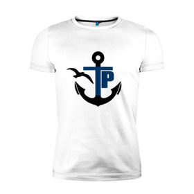 Мужская футболка премиум с принтом Типичный речник в Петрозаводске, 92% хлопок, 8% лайкра | приталенный силуэт, круглый вырез ворота, длина до линии бедра, короткий рукав | вмф | моряк | речник | флот