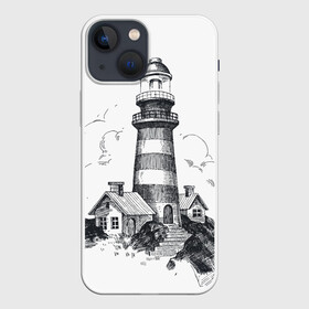 Чехол для iPhone 13 mini с принтом Маяк в Петрозаводске,  |  | вмф | карандаш | маяк | море | моряк | речник | флот