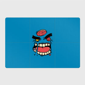 Магнитный плакат 3Х2 с принтом Angry Zombie в Петрозаводске, Полимерный материал с магнитным слоем | 6 деталей размером 9*9 см | brain | evil | face | halloween | monster | smile | zombie | зомби | лицо | мозг | монстр | нечисть | смайл | хэллоуин