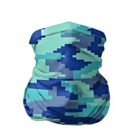 Бандана-труба 3D с принтом Камуфляж в Петрозаводске, 100% полиэстер, ткань с особыми свойствами — Activecool | плотность 150‒180 г/м2; хорошо тянется, но сохраняет форму | Тематика изображения на принте: пиксельный | синий
