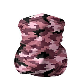 Бандана-труба 3D с принтом Розовый камуфляж в Петрозаводске, 100% полиэстер, ткань с особыми свойствами — Activecool | плотность 150‒180 г/м2; хорошо тянется, но сохраняет форму | Тематика изображения на принте: пиксельный