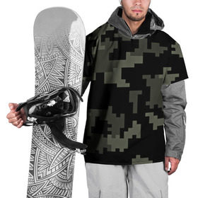 Накидка на куртку 3D с принтом Городской камуфляж в Петрозаводске, 100% полиэстер |  | Тематика изображения на принте: пиксельный | темный