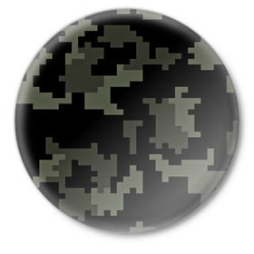 Значок с принтом Городской камуфляж в Петрозаводске,  металл | круглая форма, металлическая застежка в виде булавки | Тематика изображения на принте: пиксельный | темный
