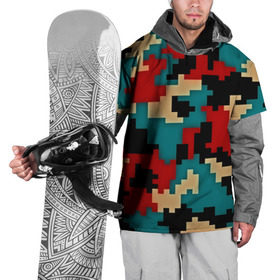 Накидка на куртку 3D с принтом Camouflage в Петрозаводске, 100% полиэстер |  | Тематика изображения на принте: камуфляж | пиксельный | разноцветный