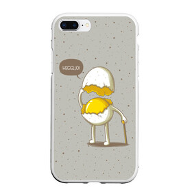 Чехол для iPhone 7Plus/8 Plus матовый с принтом Яйцо приветствует в Петрозаводске, Силикон | Область печати: задняя сторона чехла, без боковых панелей | cook | eat | egg | food | funny | hello | smile | еда | кухня | повар | привет | прикол | смайл | улыбка | яйцо