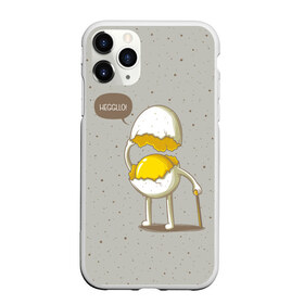 Чехол для iPhone 11 Pro матовый с принтом Яйцо приветствует в Петрозаводске, Силикон |  | cook | eat | egg | food | funny | hello | smile | еда | кухня | повар | привет | прикол | смайл | улыбка | яйцо