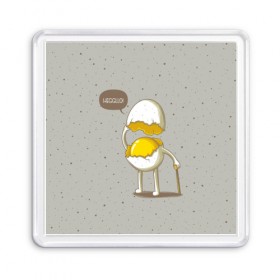 Магнит 55*55 с принтом Яйцо приветствует в Петрозаводске, Пластик | Размер: 65*65 мм; Размер печати: 55*55 мм | cook | eat | egg | food | funny | hello | smile | еда | кухня | повар | привет | прикол | смайл | улыбка | яйцо