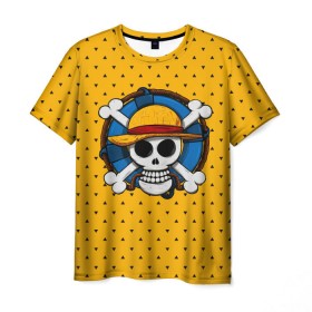 Мужская футболка 3D с принтом One Pirate в Петрозаводске, 100% полиэфир | прямой крой, круглый вырез горловины, длина до линии бедер | bone | jack | luffy | ocean | one piece | pirate | sea | skull | treasure | большой куш | брук | джек | клад | луффи | море | нами | океан | пират | робин | санджи | сокровище | флаг | франки | череп