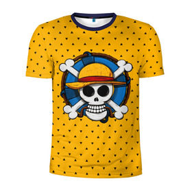 Мужская футболка 3D спортивная с принтом One Pirate в Петрозаводске, 100% полиэстер с улучшенными характеристиками | приталенный силуэт, круглая горловина, широкие плечи, сужается к линии бедра | bone | jack | luffy | ocean | one piece | pirate | sea | skull | treasure | большой куш | брук | джек | клад | луффи | море | нами | океан | пират | робин | санджи | сокровище | флаг | франки | череп