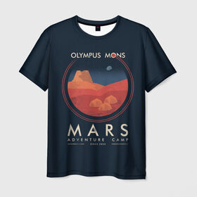 Мужская футболка 3D с принтом Mars Adventure Camp в Петрозаводске, 100% полиэфир | прямой крой, круглый вырез горловины, длина до линии бедер | Тематика изображения на принте: cosmos | earth | galaxy | mars | moon | planet | space | stars | вселенная | галактика | звезды | земля | космос | луна | марс | планета