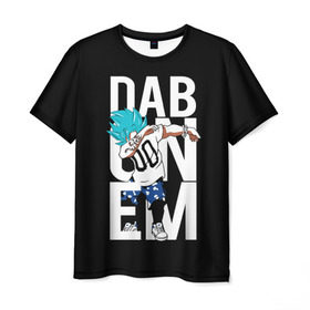 Мужская футболка 3D с принтом Super God Dab в Петрозаводске, 100% полиэфир | прямой крой, круглый вырез горловины, длина до линии бедер | anime | dragon ball | god | saiyan | драгонболл | дракон | жемчуг