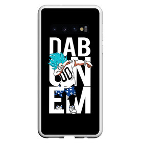 Чехол для Samsung Galaxy S10 с принтом Super God Dab в Петрозаводске, Силикон | Область печати: задняя сторона чехла, без боковых панелей | anime | dragon ball | god | saiyan | драгонболл | дракон | жемчуг