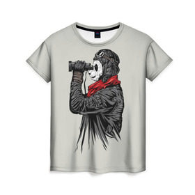 Женская футболка 3D с принтом Панда танкист в Петрозаводске, 100% полиэфир ( синтетическое хлопкоподобное полотно) | прямой крой, круглый вырез горловины, длина до линии бедер | animal | bear | beast | panda | tank | war | война | животное | зверь | игра | медведь | панда | танк