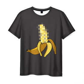 Мужская футболка 3D с принтом XXX Banana в Петрозаводске, 100% полиэфир | прямой крой, круглый вырез горловины, длина до линии бедер | banana | erotic | food | fruit | funny | hipster | xxx | банан | еда | прикол | фрукт | хипстер