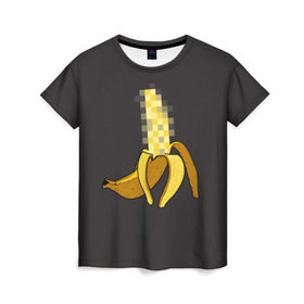 Женская футболка 3D с принтом XXX Banana в Петрозаводске, 100% полиэфир ( синтетическое хлопкоподобное полотно) | прямой крой, круглый вырез горловины, длина до линии бедер | banana | erotic | food | fruit | funny | hipster | xxx | банан | еда | прикол | фрукт | хипстер