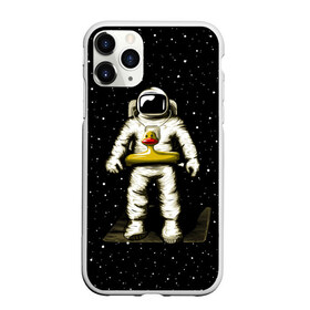 Чехол для iPhone 11 Pro Max матовый с принтом Космонавт с уточкой в Петрозаводске, Силикон |  | астронавт | ванна | галактика | звезды | космонавт | планета | утка | уточка