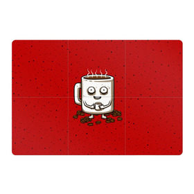 Магнитный плакат 3Х2 с принтом Кофейный пьяница в Петрозаводске, Полимерный материал с магнитным слоем | 6 деталей размером 9*9 см | Тематика изображения на принте: coffee | tea | кофе | кружка | утро | чай | чашка