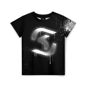 Детская футболка 3D с принтом cs:go - SK Gaming (Black collection) в Петрозаводске, 100% гипоаллергенный полиэфир | прямой крой, круглый вырез горловины, длина до линии бедер, чуть спущенное плечо, ткань немного тянется | Тематика изображения на принте: cs | csgo | sk | го | кс | ск