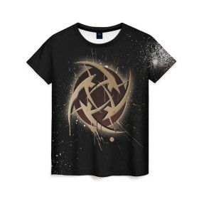 Женская футболка 3D с принтом cs:go - NiP (Black collection) в Петрозаводске, 100% полиэфир ( синтетическое хлопкоподобное полотно) | прямой крой, круглый вырез горловины, длина до линии бедер | cs | csgo | nip | го | кс | нип