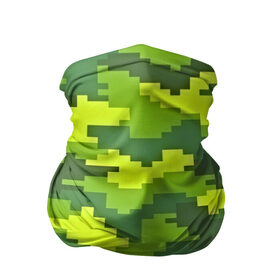 Бандана-труба 3D с принтом Зелёный камуфляж в Петрозаводске, 100% полиэстер, ткань с особыми свойствами — Activecool | плотность 150‒180 г/м2; хорошо тянется, но сохраняет форму | пиксели