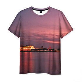 Мужская футболка 3D с принтом Санкт-Петербург в Петрозаводске, 100% полиэфир | прямой крой, круглый вырез горловины, длина до линии бедер | город | пейзаж
