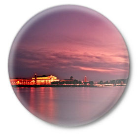Значок с принтом Санкт-Петербург в Петрозаводске,  металл | круглая форма, металлическая застежка в виде булавки | Тематика изображения на принте: город | пейзаж