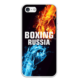 Чехол для iPhone 5/5S матовый с принтом Boxing Russia в Петрозаводске, Силикон | Область печати: задняя сторона чехла, без боковых панелей | boxing | boxing russia | russia | бокс | единоборства | россия | спорт