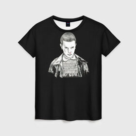 Женская футболка 3D с принтом Очень странные дела в Петрозаводске, 100% полиэфир ( синтетическое хлопкоподобное полотно) | прямой крой, круглый вырез горловины, длина до линии бедер | eleven | stranger things