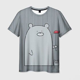 Мужская футболка 3D с принтом Медвежата в Петрозаводске, 100% полиэфир | прямой крой, круглый вырез горловины, длина до линии бедер | Тематика изображения на принте: bear | медведи | медведь