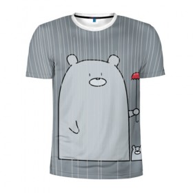 Мужская футболка 3D спортивная с принтом Медвежата в Петрозаводске, 100% полиэстер с улучшенными характеристиками | приталенный силуэт, круглая горловина, широкие плечи, сужается к линии бедра | bear | медведи | медведь