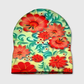 Шапка 3D с принтом Весенние цветочки в Петрозаводске, 100% полиэстер | универсальный размер, печать по всей поверхности изделия | паттерн | яркий