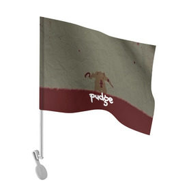 Флаг для автомобиля с принтом Pudge в Петрозаводске, 100% полиэстер | Размер: 30*21 см | butcher | defense of the ancients | dota 2 | pudge | герой | красный | кровь | минимализм | мясник | пудж