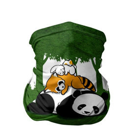 Бандана-труба 3D с принтом Милая панда в Петрозаводске, 100% полиэстер, ткань с особыми свойствами — Activecool | плотность 150‒180 г/м2; хорошо тянется, но сохраняет форму | большая | джунгли | енот | зайка | милая | панда | пушистая