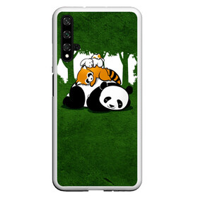 Чехол для Honor 20 с принтом Милая панда в Петрозаводске, Силикон | Область печати: задняя сторона чехла, без боковых панелей | большая | джунгли | енот | зайка | милая | панда | пушистая