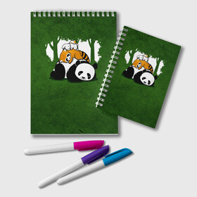 Блокнот с принтом Милая панда в Петрозаводске, 100% бумага | 48 листов, плотность листов — 60 г/м2, плотность картонной обложки — 250 г/м2. Листы скреплены удобной пружинной спиралью. Цвет линий — светло-серый
 | большая | джунгли | енот | зайка | милая | панда | пушистая
