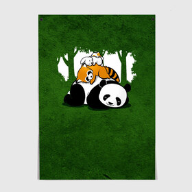 Постер с принтом Милая панда в Петрозаводске, 100% бумага
 | бумага, плотность 150 мг. Матовая, но за счет высокого коэффициента гладкости имеет небольшой блеск и дает на свету блики, но в отличии от глянцевой бумаги не покрыта лаком | большая | джунгли | енот | зайка | милая | панда | пушистая