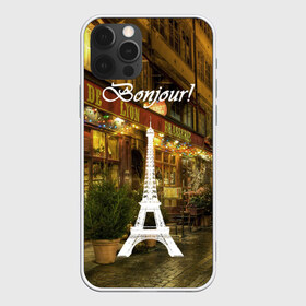 Чехол для iPhone 12 Pro Max с принтом Bonjour в Петрозаводске, Силикон |  | bonjour | cafes | eiffel tower | lights | night | paris street | shop windows | shops | the city | витрины | город | кафе | магазины | ночь | огни | париж | привет | улица | эйфелева башня