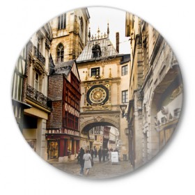 Значок с принтом Улицы Парижа в Петрозаводске,  металл | круглая форма, металлическая застежка в виде булавки | paris | архитектура | город