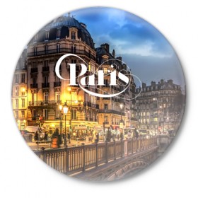 Значок с принтом Улицы Парижа в Петрозаводске,  металл | круглая форма, металлическая застежка в виде булавки | 