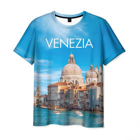 Мужская футболка 3D с принтом Венеция в Петрозаводске, 100% полиэфир | прямой крой, круглый вырез горловины, длина до линии бедер | boat | city | italy | mooring | sea | strait | street | temple area | venice | венеция | город | италия | лодки | море | площадь | причал | пролив | улицы | храм