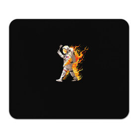 Коврик прямоугольный с принтом Горячий космонавт в Петрозаводске, натуральный каучук | размер 230 х 185 мм; запечатка лицевой стороны | астронавт | вселенная | космонавт | космос | огонь | планета | тьма | человек