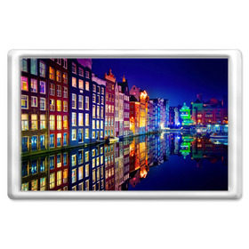 Магнит 45*70 с принтом Амстердама, Нидерланды в Петрозаводске, Пластик | Размер: 78*52 мм; Размер печати: 70*45 | amsterdam | boat | bright | color | lights | night | pier | rainbow | reflection | the city | the netherlands | the strait | water | амстердама | вода | город | лодка | нидерланды | ночь | огни | отражение | причал | пролив | радуга | цвет | яркий