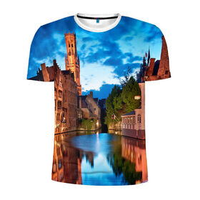 Мужская футболка 3D спортивная с принтом Германия в Петрозаводске, 100% полиэстер с улучшенными характеристиками | приталенный силуэт, круглая горловина, широкие плечи, сужается к линии бедра | Тематика изображения на принте: castle | germany | lights | night | old | reflection | sky | town | water | вода | германия | город | замок | небо | ночь | огни | отражение | старый