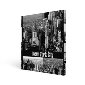 Холст квадратный с принтом Улицы Нью-Йорка в Петрозаводске, 100% ПВХ |  | city | collage | houses | new york | skyscrapers | streets | usa | город | дома | коллаж | нью йорка | сша | улицы