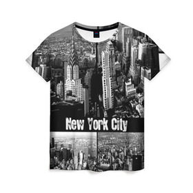 Женская футболка 3D с принтом Улицы Нью-Йорка в Петрозаводске, 100% полиэфир ( синтетическое хлопкоподобное полотно) | прямой крой, круглый вырез горловины, длина до линии бедер | city | collage | houses | new york | skyscrapers | streets | usa | город | дома | коллаж | нью йорка | сша | улицы