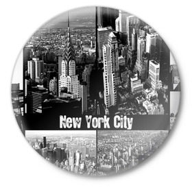 Значок с принтом Улицы Нью-Йорка в Петрозаводске,  металл | круглая форма, металлическая застежка в виде булавки | Тематика изображения на принте: city | collage | houses | new york | skyscrapers | streets | usa | город | дома | коллаж | нью йорка | сша | улицы