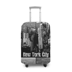 Чехол для чемодана 3D с принтом Улицы Нью-Йорка в Петрозаводске, 86% полиэфир, 14% спандекс | двустороннее нанесение принта, прорези для ручек и колес | Тематика изображения на принте: city | collage | houses | new york | skyscrapers | streets | usa | город | дома | коллаж | нью йорка | сша | улицы